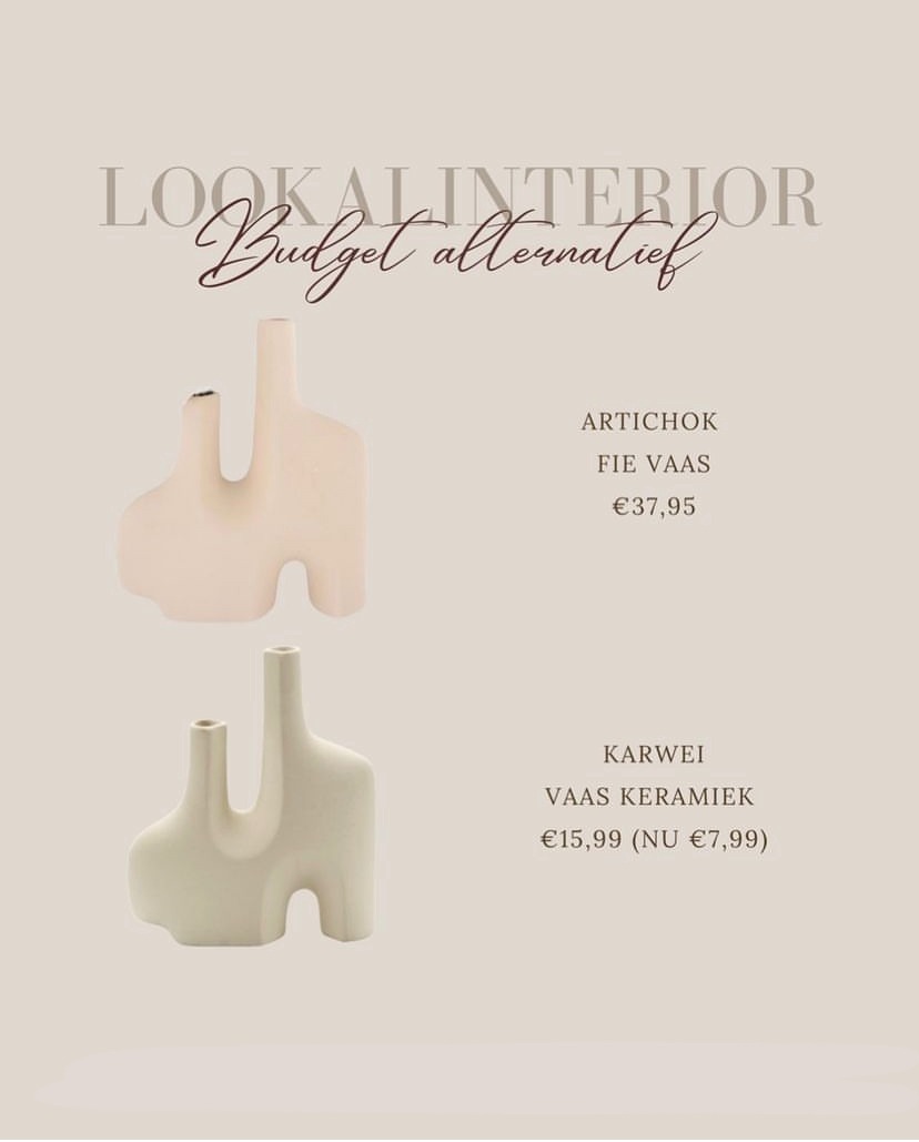 Lookalike Interieur - Artichok Fie vaas & Karwei vaas