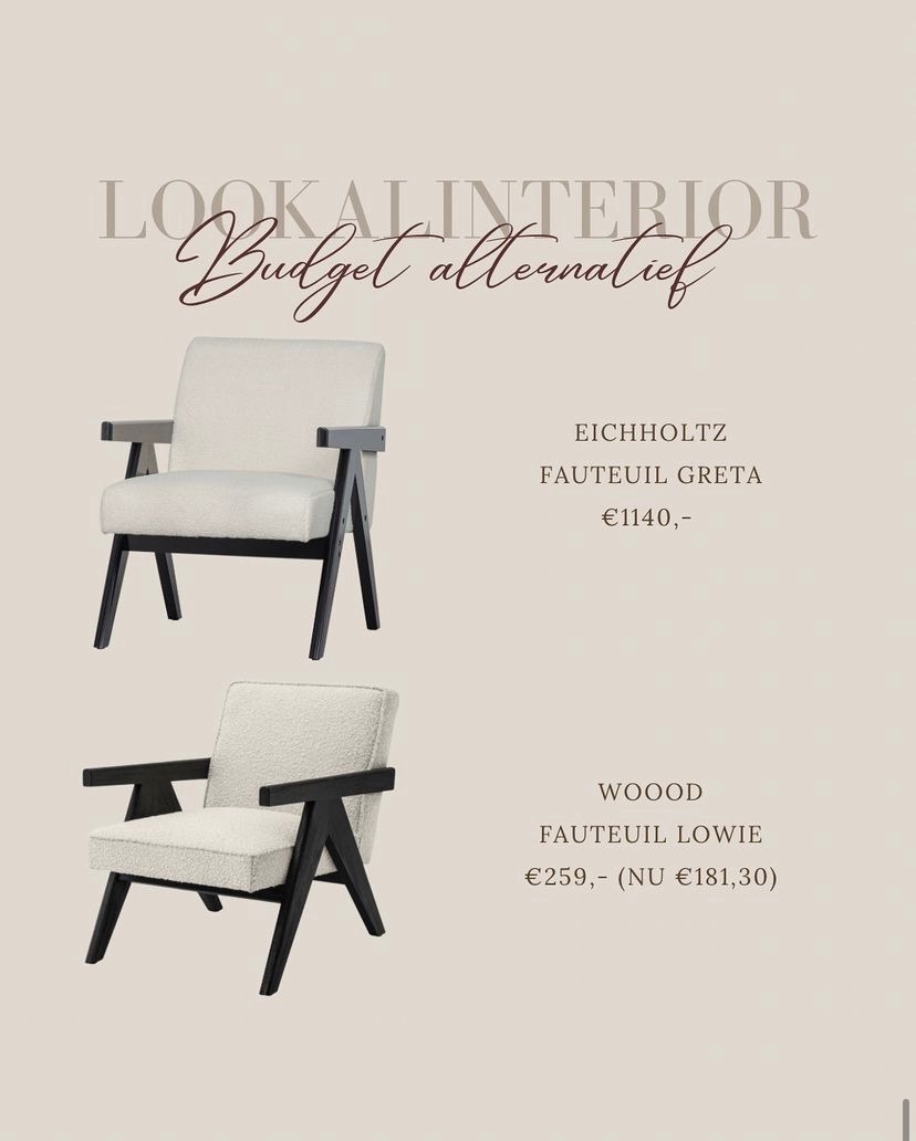 Lookalike Interieur - Eichholtz & woood fauteuil