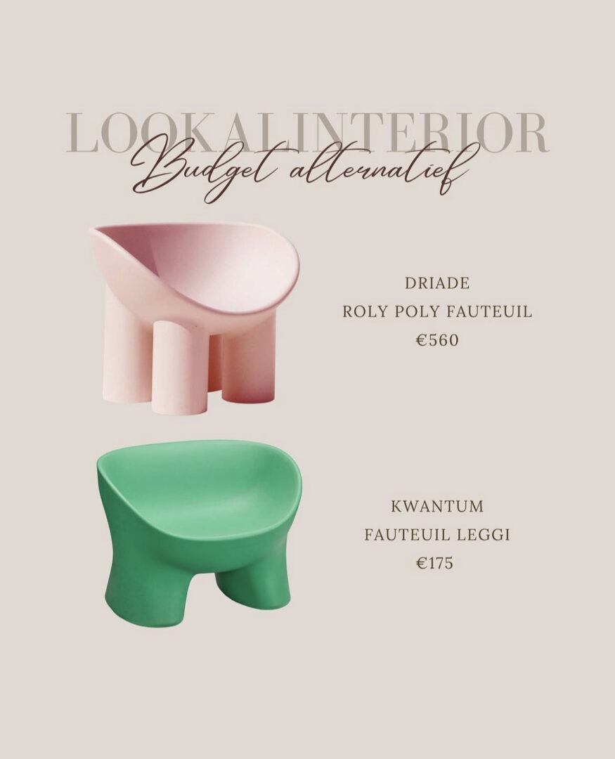 lookalinterior - lookalike driade roly poly fauteuil bij kwantum legi