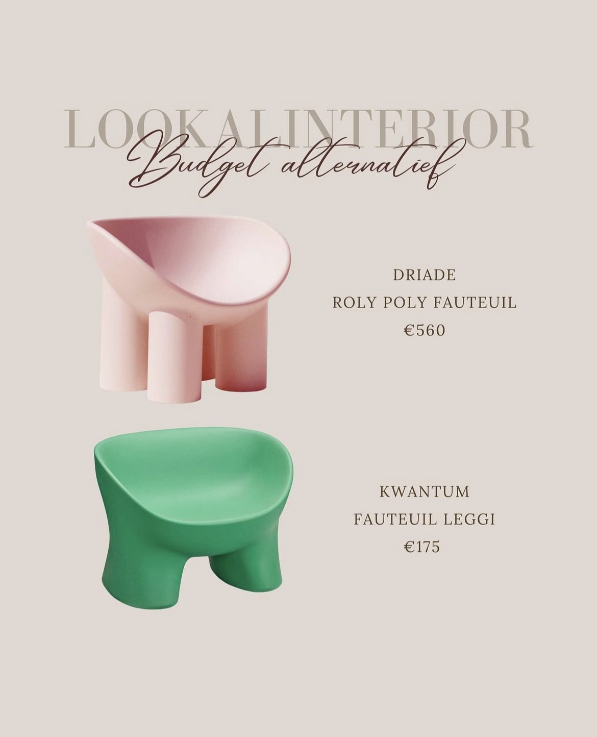 lookalinterior - lookalike driade roly poly fauteuil bij kwantum legi