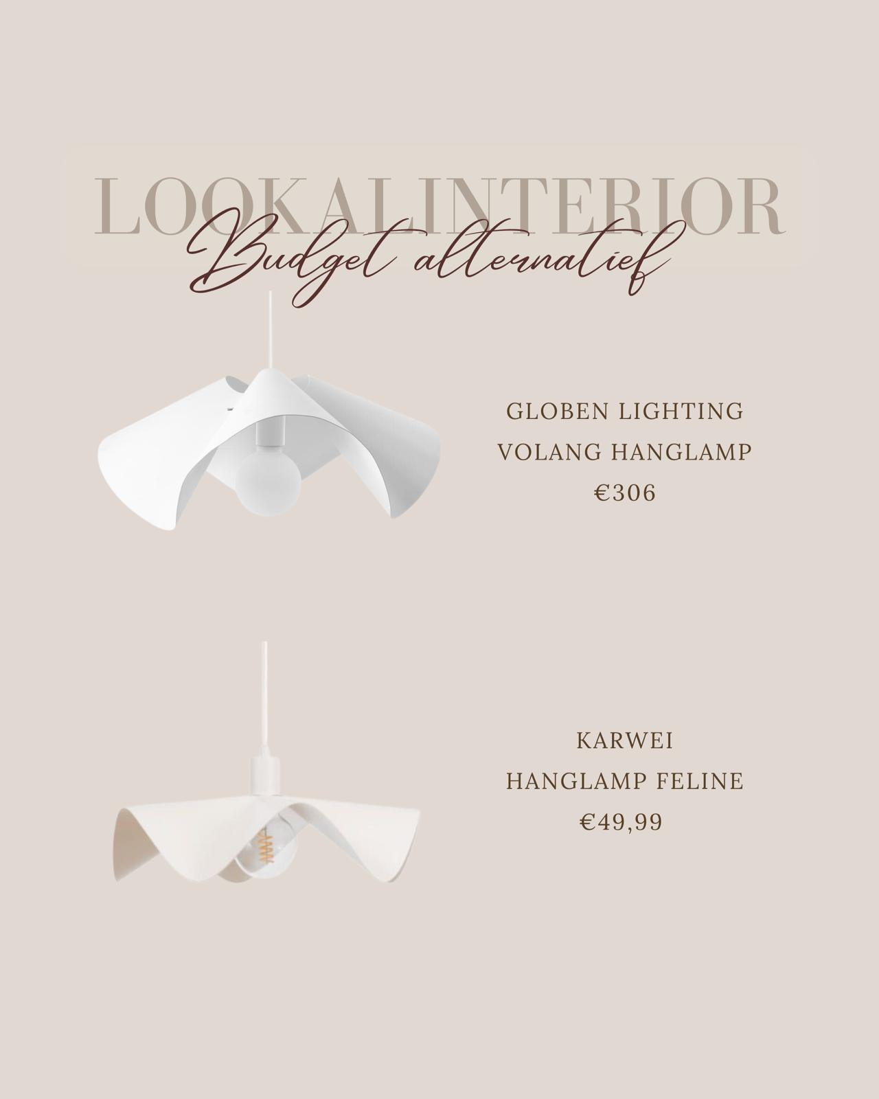 Globen volang hanglamp vs. Feline van Karwei | Lookalike lamp | Lookalinterior